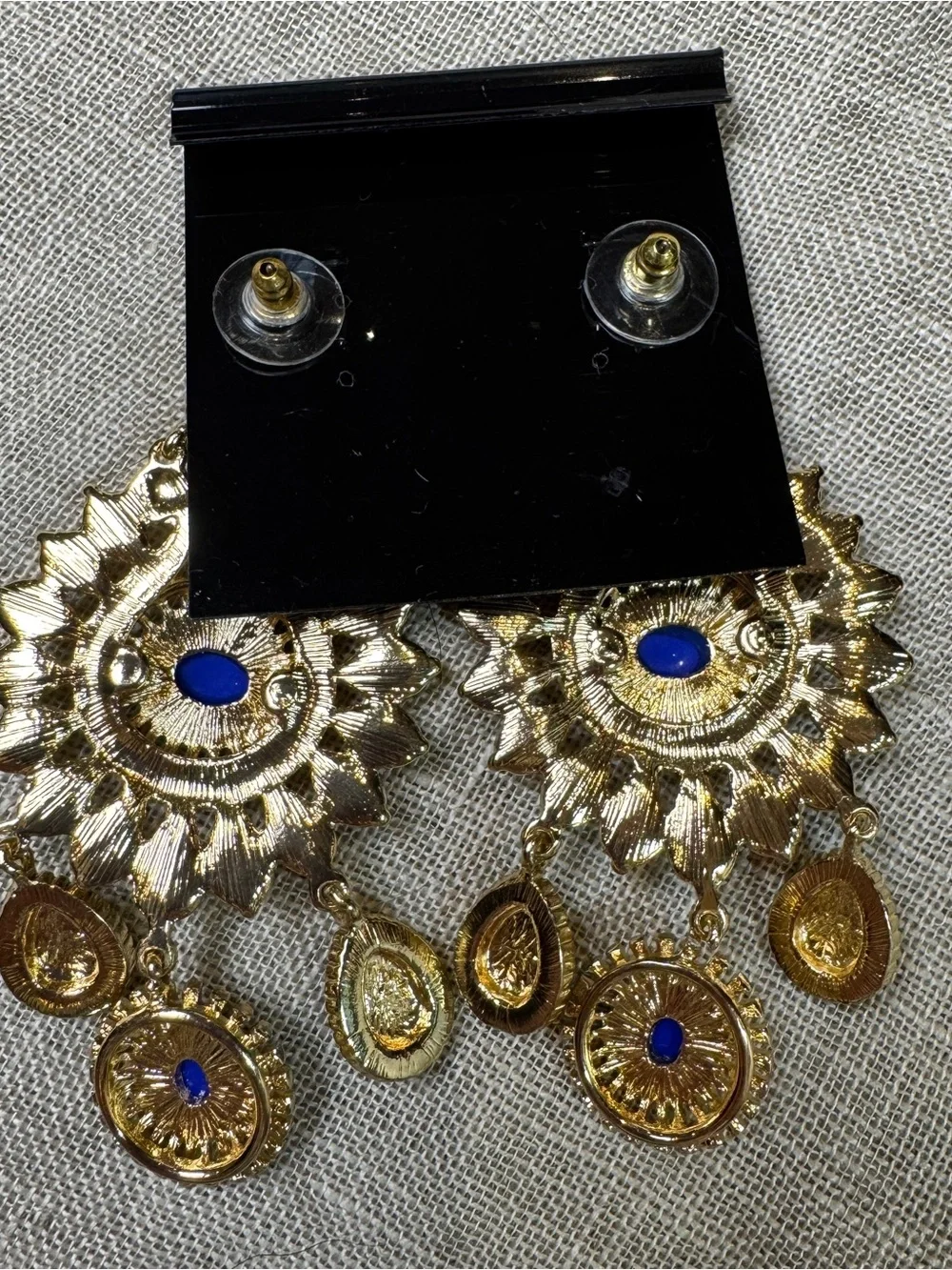 RJ Graziano Gold-Tone Multicolor Statement Drop Earrings - Blue & Turquoise